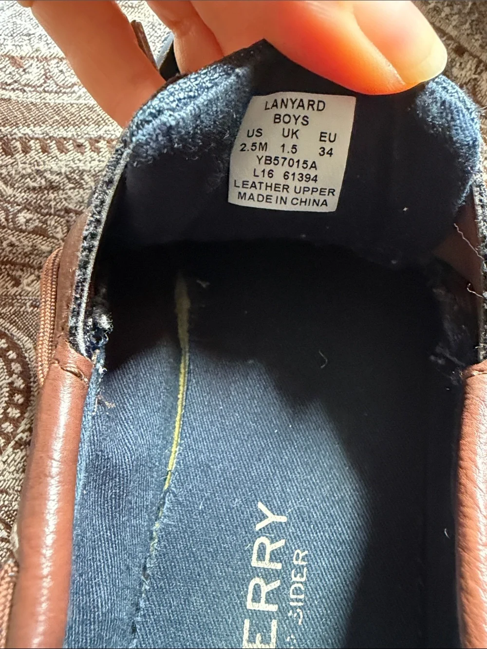 Sperry Navy and Brown Leather-Trim Boat Shoes
